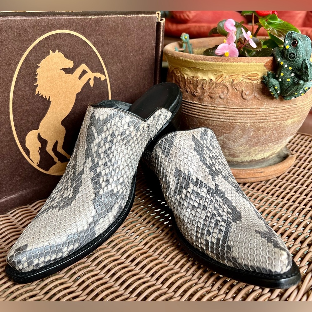 SOLD! Stallion Boot Company Python Boot Sliders